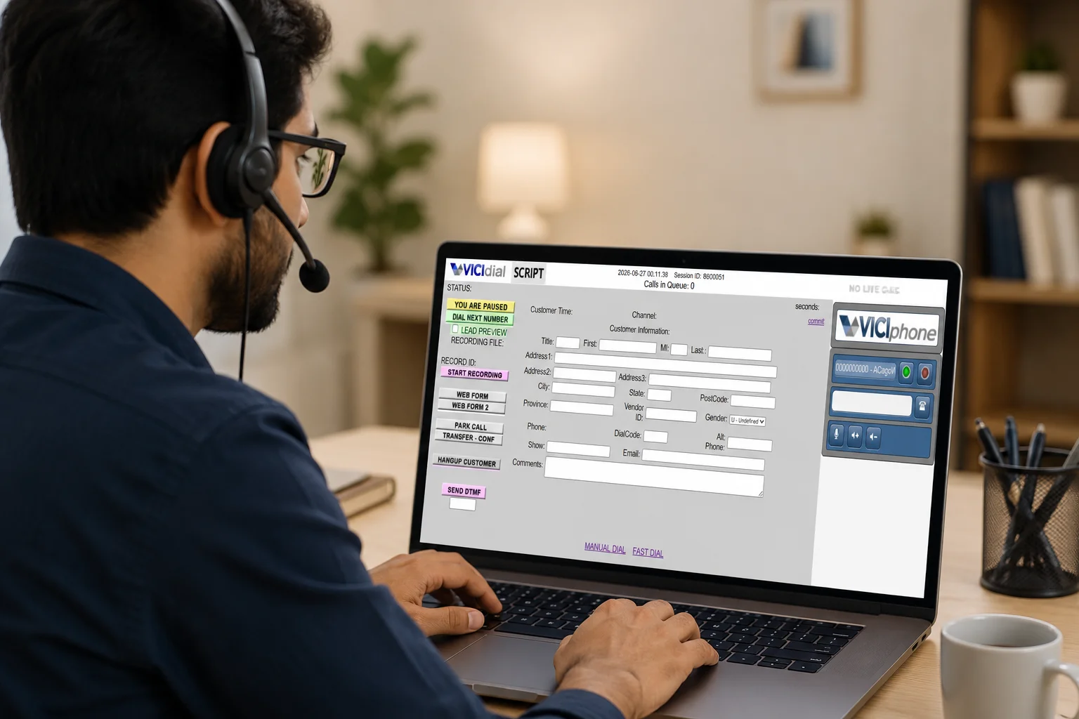 Diagram showing how an inbound dialer routes customer calls to the right agents through ACD and IVR